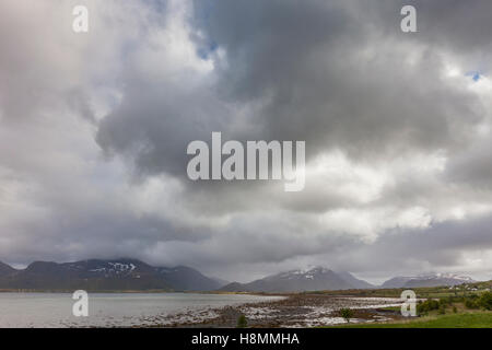 Gimsoy de Rekdal, Vestvagoy, îles Lofoten, Norvège. Banque D'Images