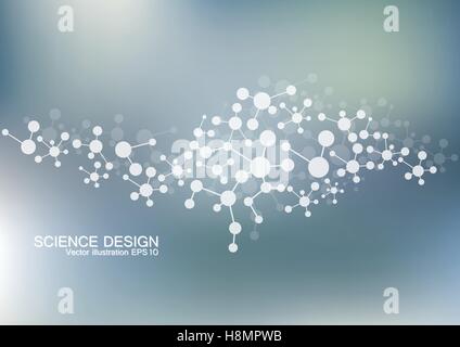 Molécule de structure de l'ADN et les neurones. Atome structurels. Composés chimiques. La médecine, de la science, de la technologie concept. Fond abstrait géométrique. Vector illustration pour votre conception. Illustration de Vecteur