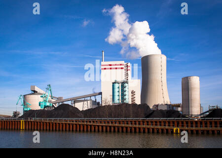 L'Allemagne, la Ruhr, Luenen, la Trianel anthracite power plant au port. Stummhafen Europa, Deutschland, Nordrhein- Banque D'Images