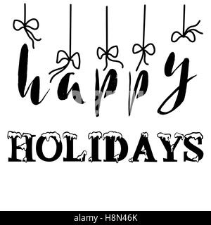 Bonnes vacances, l'encre part lettrage. La calligraphie au pinceau moderne. Phrase manuscrite. Illustration de Vecteur