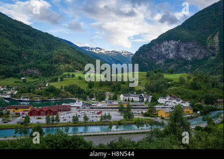 La ville de flam et célèbre mountain railway Banque D'Images