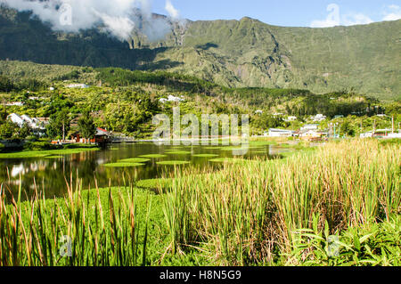 Le lac à Cilaos sur l'île de la Réunion, France Banque D'Images