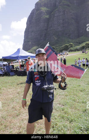 Mondes 2016 drone. La course de drone tenue le Koaloa ranch, O'hau island, Hawaii. Sur la photo : Norman Sidney Banque D'Images