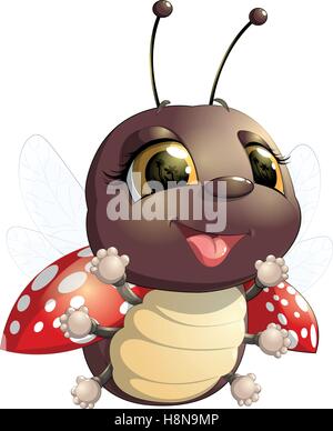 Ladybug Cute cartoon Illustration de Vecteur