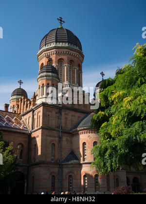 Tour à coupole de l'université nationale de Tchernivtsi dans chernivtsi ukraine avec arbres d'automne Banque D'Images