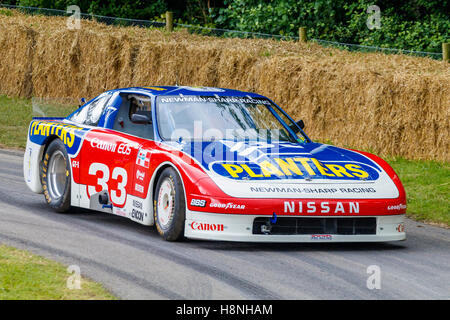 1987 Nissan 300ZX IMSA GTO avec chauffeur à l'Adam Carolla 2016 Goodwood Festival of Speed, Sussex, UK Banque D'Images