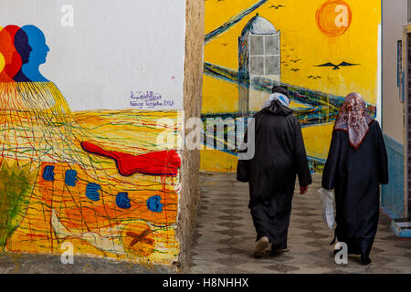 Ses rues colorées dans la médina, Marrakech, Maroc Banque D'Images