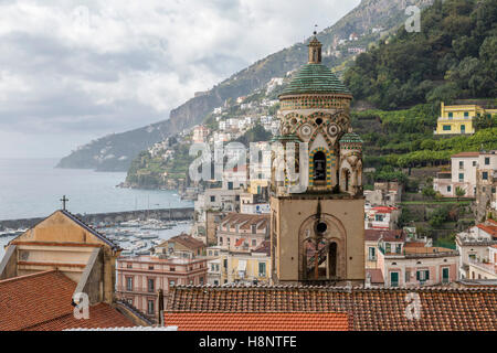 Close up of Amalfi tour de l'église, Italie Banque D'Images