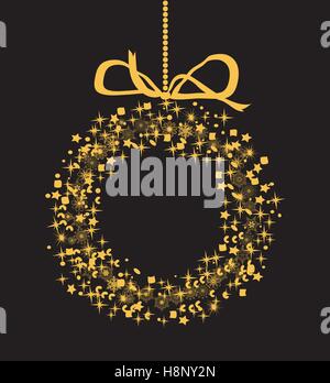 Vector illustration d'une couronne de Noël ou Nouvel An Illustration de Vecteur
