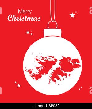 Joyeux Noël thème d'illustration avec la carte de Îles Falkland Illustration de Vecteur