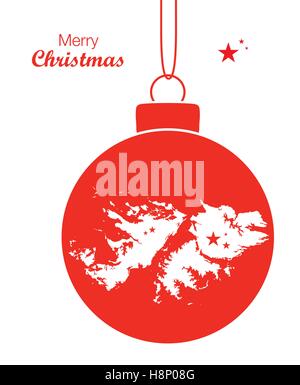 Joyeux Noël thème d'illustration avec la carte de Îles Falkland Illustration de Vecteur
