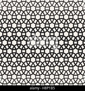 Circle figures qui se chevauchent Lattice. Seamless Vector motif en noir et blanc. Illustration de Vecteur