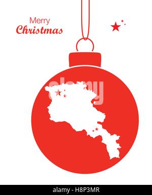 Joyeux Noël thème d'illustration avec la carte d'Arménie Illustration de Vecteur