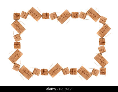 Beau cadre de coffrets cadeaux avec un espace réservé au texte Banque D'Images