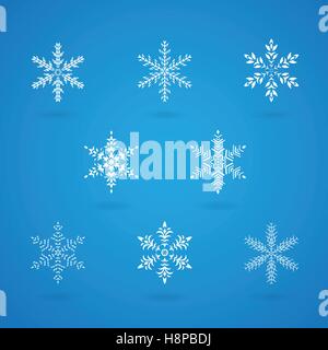 Vector Illustration of Snowflakes icônes cristaux Illustration de Vecteur