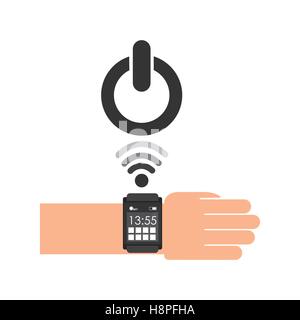 Smartwatch app l'icône start media graphic vector illustration eps 10 Illustration de Vecteur