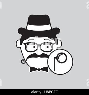 Cartoon vector retro verre monocle hipster illustration eps 10 Illustration de Vecteur