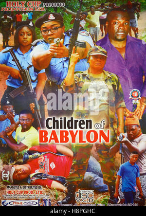 Nigerian Nollywood affiche de film ou film. Les enfants de Babylone Banque D'Images