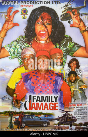 Nigerian Nollywood affiche de film ou film de 'famille' Film Dommage Banque D'Images