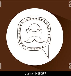 Hipster symbole chapeau et moustache rétro eps 10 icône vector illustration Illustration de Vecteur