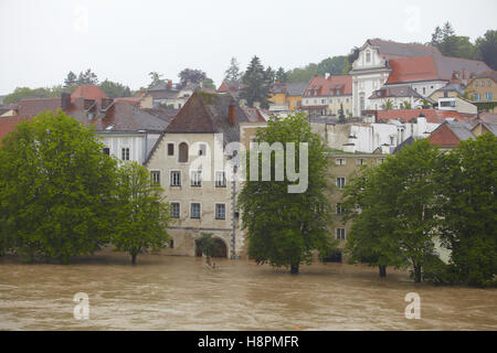 Crue de l'Enns à Steyr, Haute Autriche, Autriche, Europe Banque D'Images