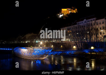 Murinsel, murinsel, Graz, Styria, Austria, Europe Banque D'Images