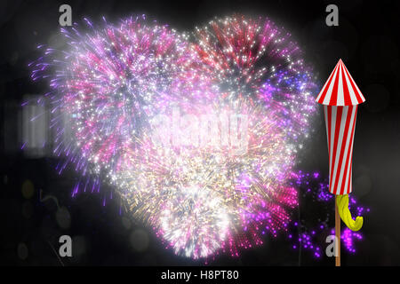 Image composite de fusée pour firework Banque D'Images