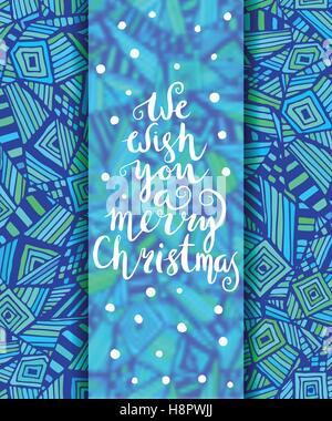 Nous vous souhaitons un joyeux Noël - Devis sur fond à motifs Illustration de Vecteur