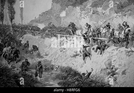 - Prusse french war 1870, la retraite des soldats français à Metz sur le 18. Août 1870 Banque D'Images