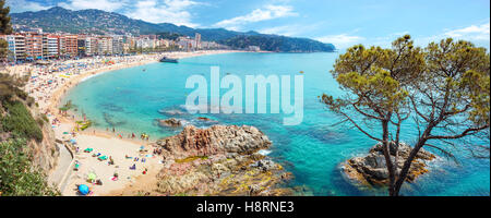 Plage de Lloret de mar. Costa Brava, Catalogne, Espagne Banque D'Images