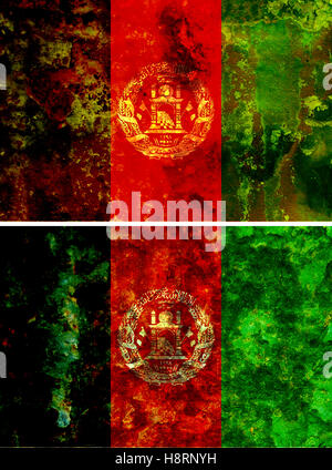 Quelques vieux grunge flag de l'Afghanistan Banque D'Images