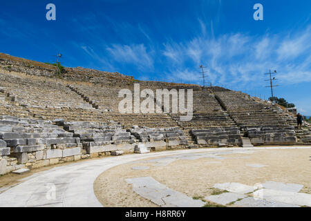 Ruines du théâtre à l'ancienne ville de Philippes, Grèce, Europe Banque D'Images