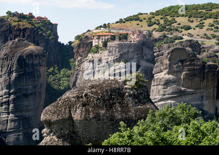 Le monastère de Varlaam, les météores en Thessalie, Grèce, Europe Banque D'Images