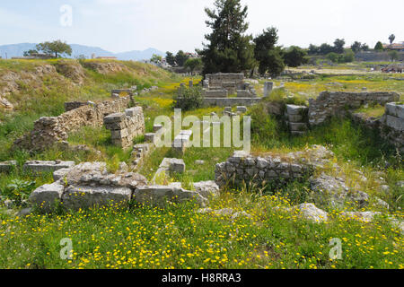 Ruines de l'ancienne Corinthe, Grèce, Europe Banque D'Images