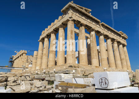 Le Parthénon à l'acropole d'Athènes, Grèce Banque D'Images