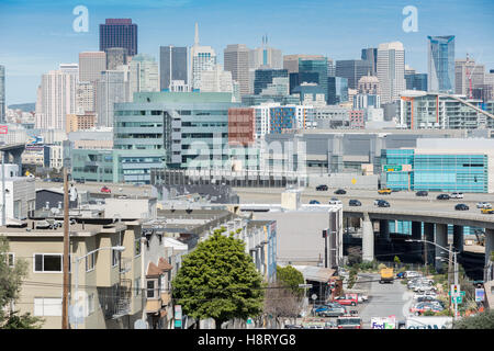 Skyline de quartier commercial en grande partie du centre-ville de San Francisco, Californie, USA Banque D'Images