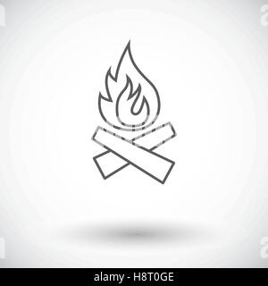 Feu de joie. Seule simple icône sur fond blanc. Vector illustration. Illustration de Vecteur