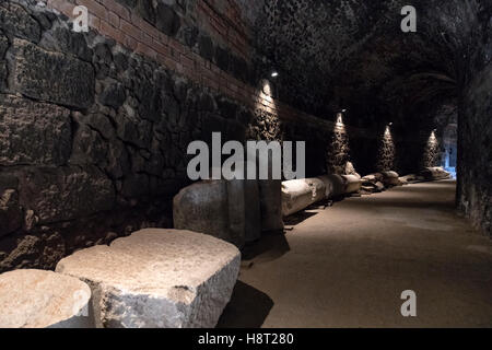 Teatro Romano, Catane, Sicile, Italie Banque D'Images