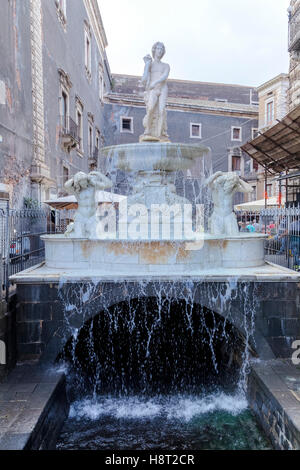 Fontana dell'Amenano, Catane, Sicile, Italie Banque D'Images