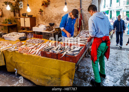 Le Marché au poisson de la médina, Tétouan, Maroc Banque D'Images