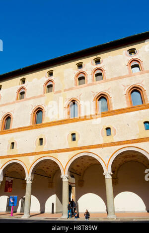 Cortile della Rocchetta, Castello Sforzesco, Parco Sempione, Milan, Lombardie, Italie Banque D'Images
