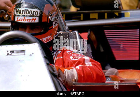 1979 LONG BEACH VILLENEUVE FERRARI T4 PIT BCU Banque D'Images