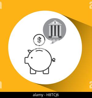 L'économie de l'argent banque bâtiment piggy vector illustration eps 10 Illustration de Vecteur