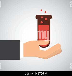Hand holding test tube rempli de produits chimiques graphic vector illustration eps 10 Illustration de Vecteur