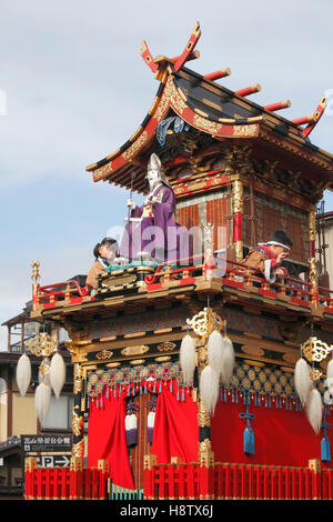 Le Japon, Gifu, Takayama, festival, float, personnes, Banque D'Images