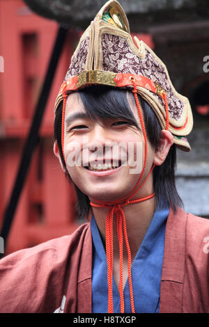 Japon, Nikko, festival, parade des samouraïs, les gens, mon garçon, portrait, Banque D'Images