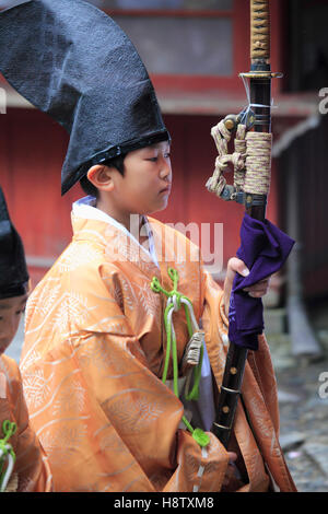 Japon, Nikko, festival, parade des samouraïs, les gens, mon garçon, portrait, Banque D'Images