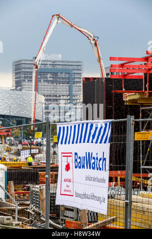 Bauwatch, une entreprise de sécurité, spécialisée dans les chantiers de construction, vidéo surveillance, protection contre le vol et le vandalisme, Banque D'Images