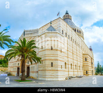 Basilique de l'Annonciation est la plus grande église du Moyen-Orient et sur de la Christian's world la plupart des lieux saints Nazareth Banque D'Images