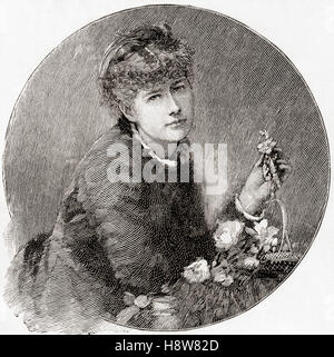 Dame Alice Ellen Terry, 1847 - 1928, connu comme Ellen Terry, qu'on voit ici l'âge de 28 ans. Comédienne anglaise qui est devenue la principale actrice shakespearienne en Grande-Bretagne. Banque D'Images